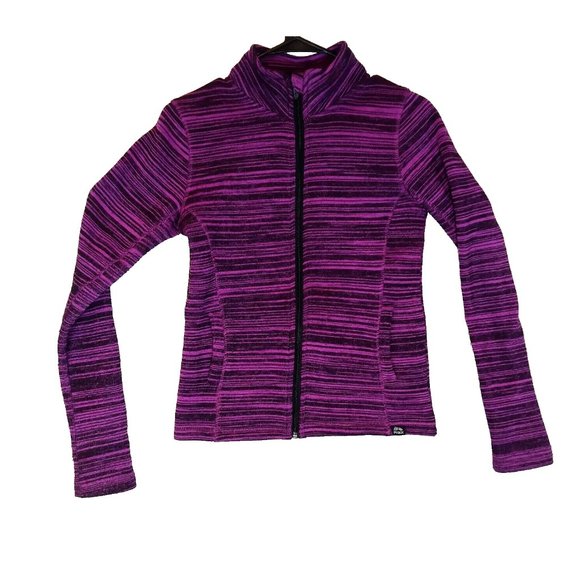 Reebok RBK Jacket Womens Large 14-16 Black Pink Stripe Zip-Up Sweater Jacket - Picture 15 of 15